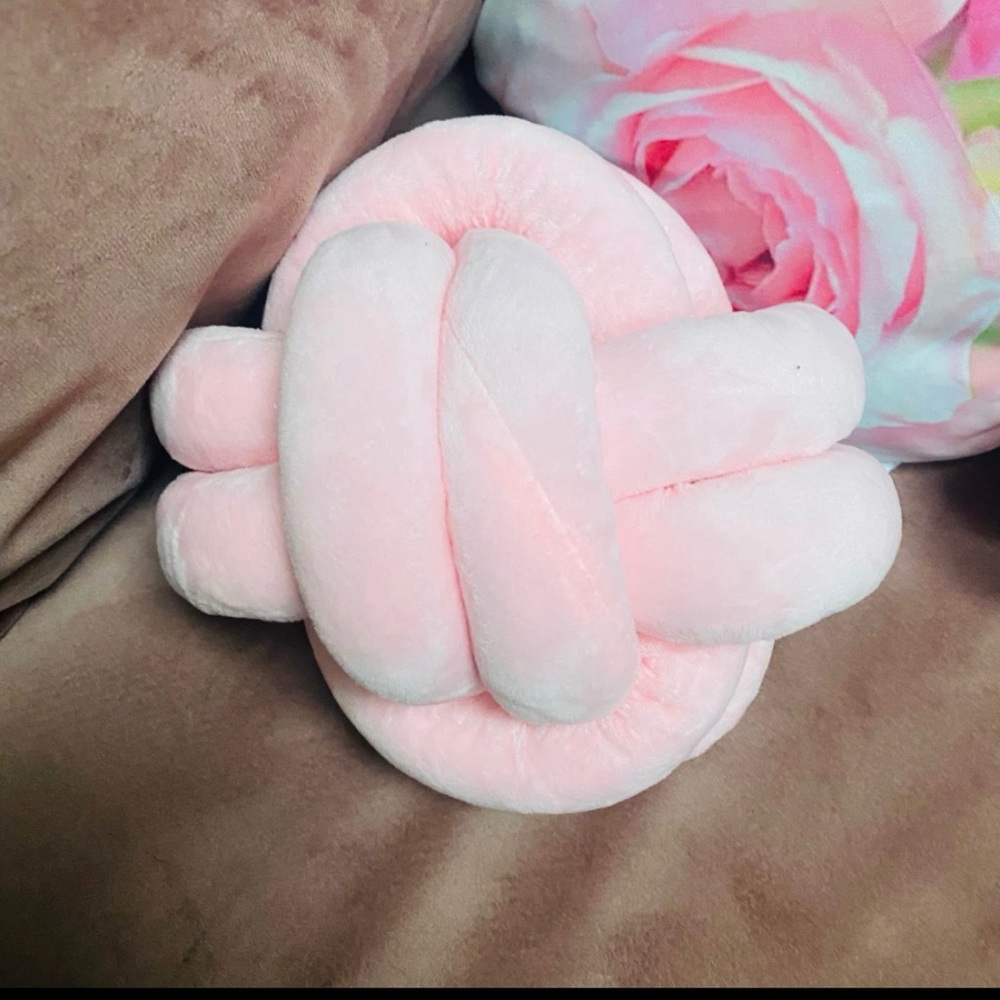 Pink Plush Knot Pillow